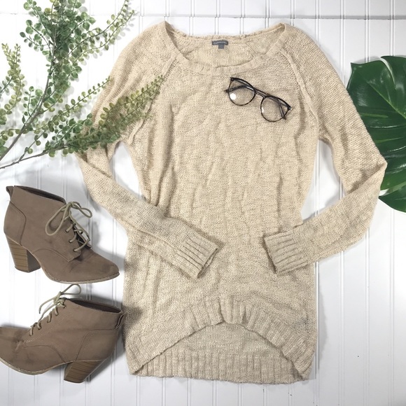 Cream Tunic Sweater Lightweight 